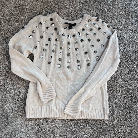BCBGMaxAzria Sweaters - BCBG MAXAZRIA Cashmere Blend Pullover Sweater, Cream, Size Small
